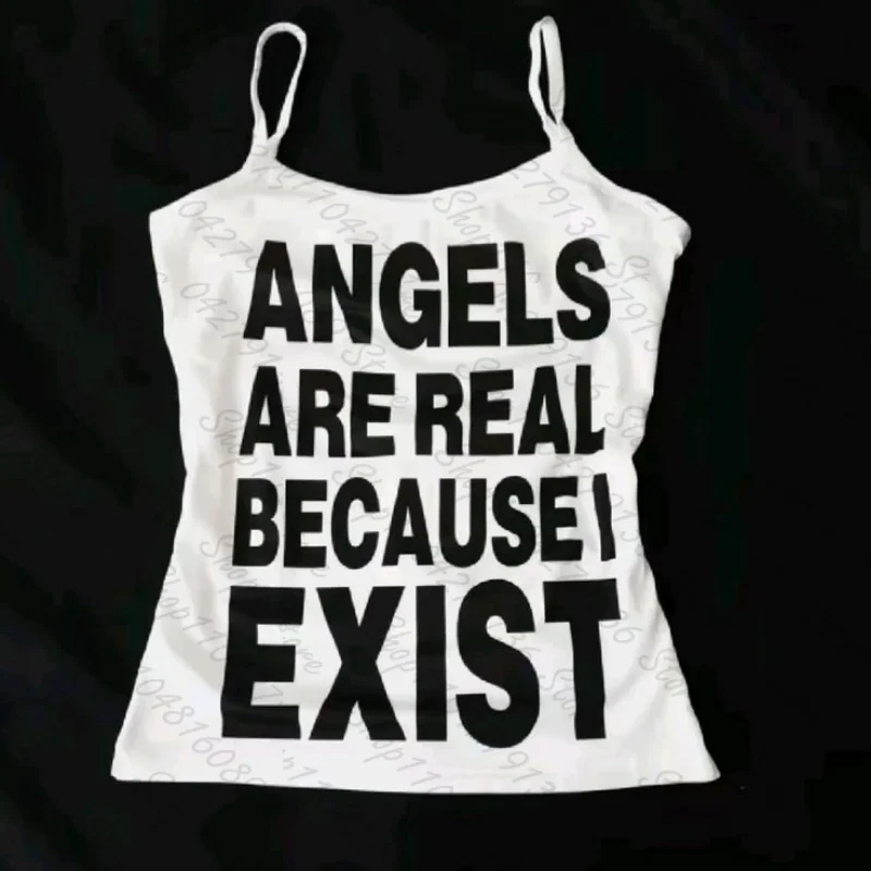 Cute Print Women Goth Tank Tops Backless Low Cut Aesthetic Camisoles Sleeveless Fit Shirt Streetwear Crop Tops Y2k Clothes