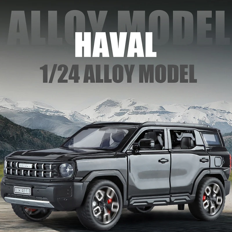 

1/24 Scale Haval Cool Dog X-DOG High Precision Alloy Model Car Off Road Diecast Metal Simulation Sound Light kid Gift Boy Toy C