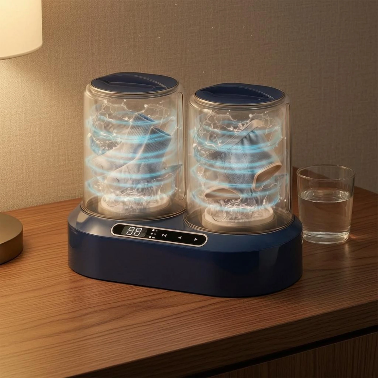 Underwear Washer Wireless Sock Washing Machine Twin-Tub Tub Washer No Installation Laundry Appliance Portable for Dorm Room
