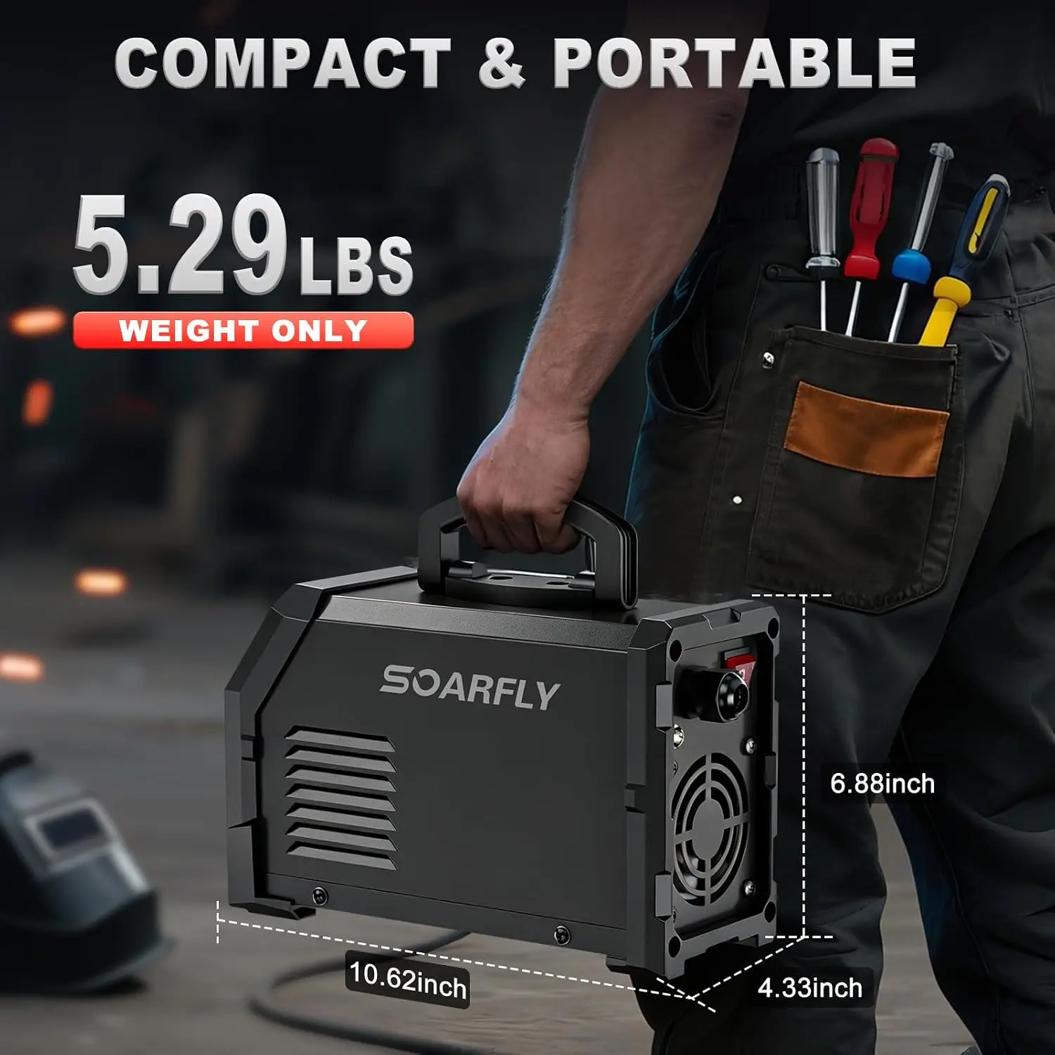 ^For Stick Welder, 250Amp ARC Welding Machine with Large LED Display, Dual Voltage 110V/220V IGBT Inverter Portable Welder w/10