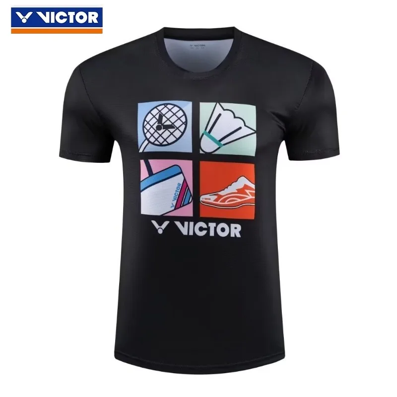 Victor Badminton Wear Sports suit Top T-shirt Male and female couples quick drying short sleeve breathable shorts Running gym