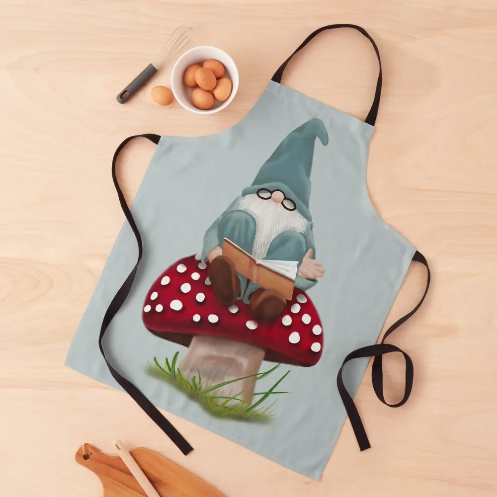 

Gnome Reading a Book All This Reality is Really Cutting Into My Reading Time Apron Useful Things For Kitchen painting Apron