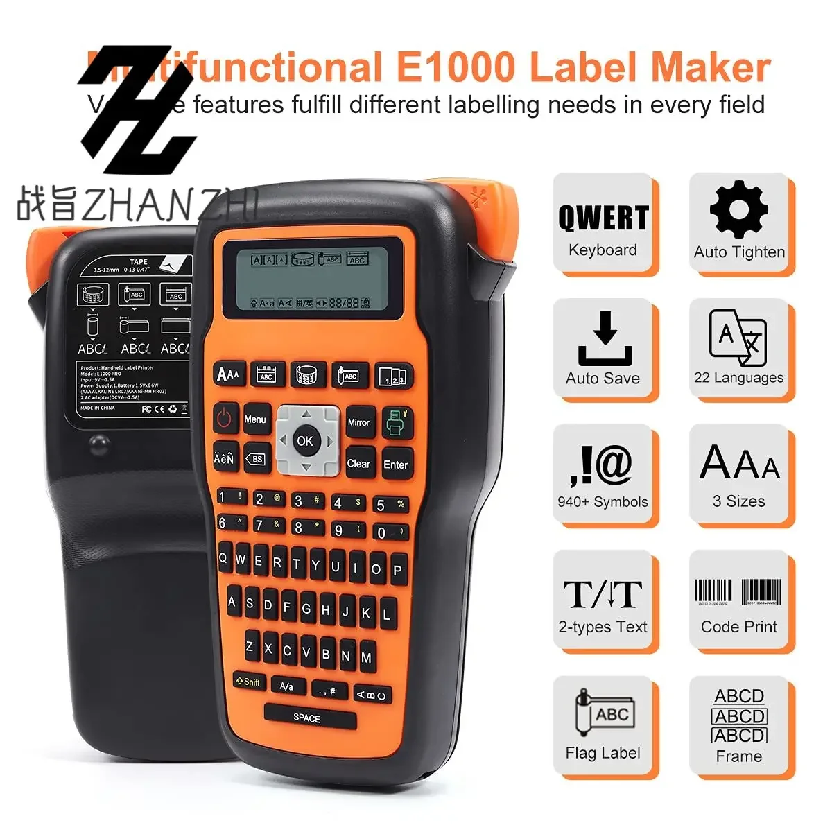 Good 30+ E1000 Pro Label Machine Industrial Label Maker, Labeller for Industrial Labeling Jobs, Compatible for Brother TZe-231