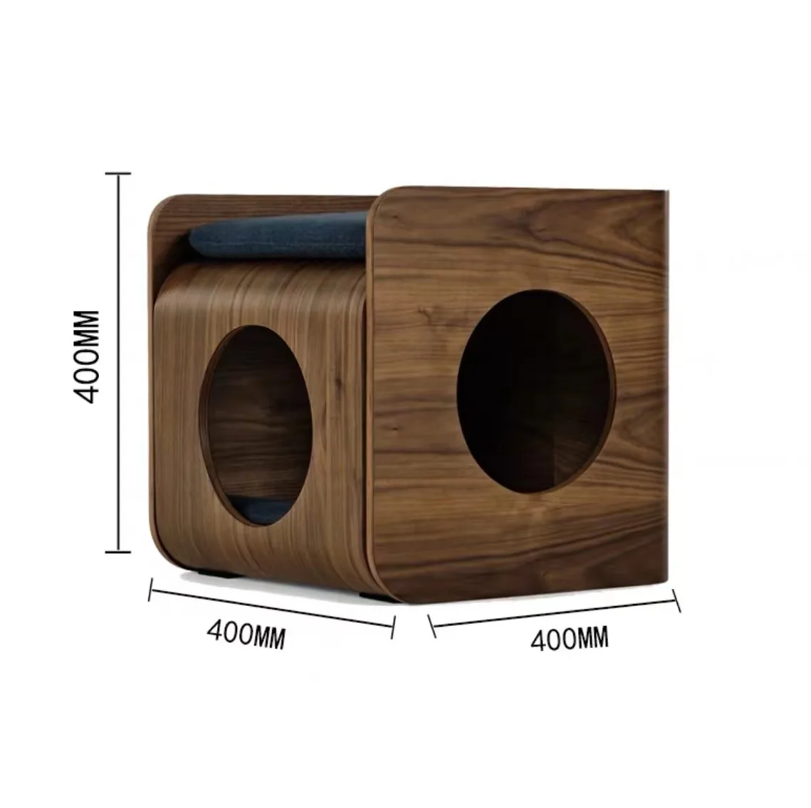 Minimalist Wooden Cat Dog Bed Table Human‑Pet Shared Furniture Washable Cushion Storage Pet Shelter For Household Indoor Pet Use