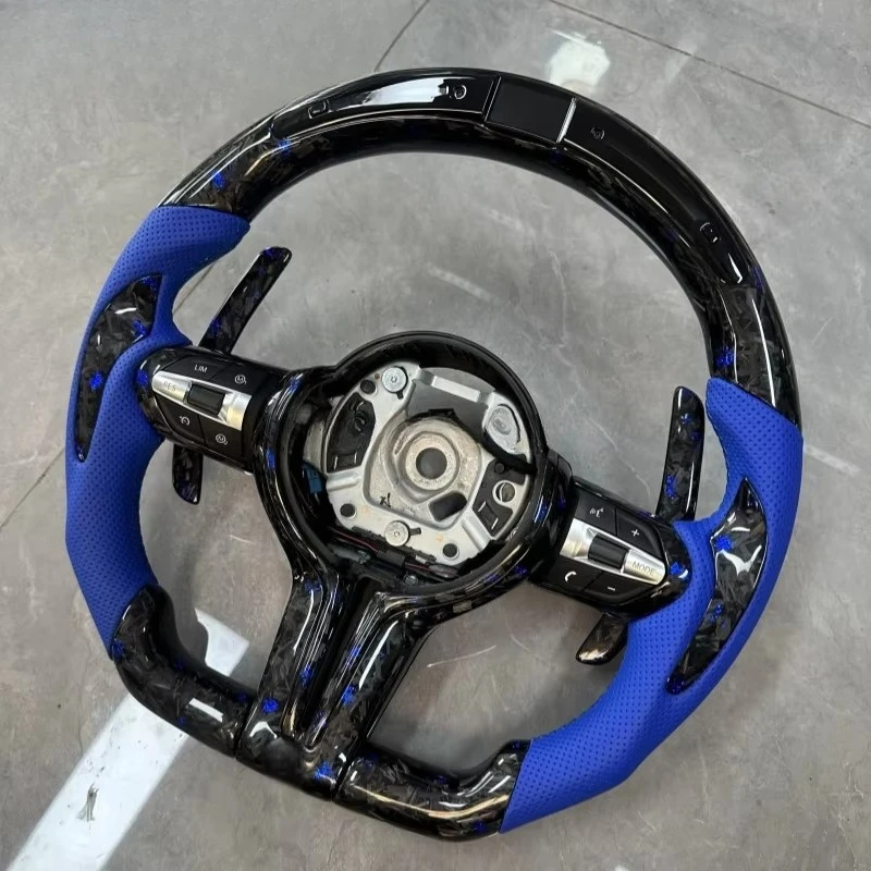 High-Quality Forge Carbon Fiber Leather Steering Wheel for  X1X2 F01 F20 F30 F15 F16 F21F22  F31 F32 F36 F25 F45 F33 with LED
