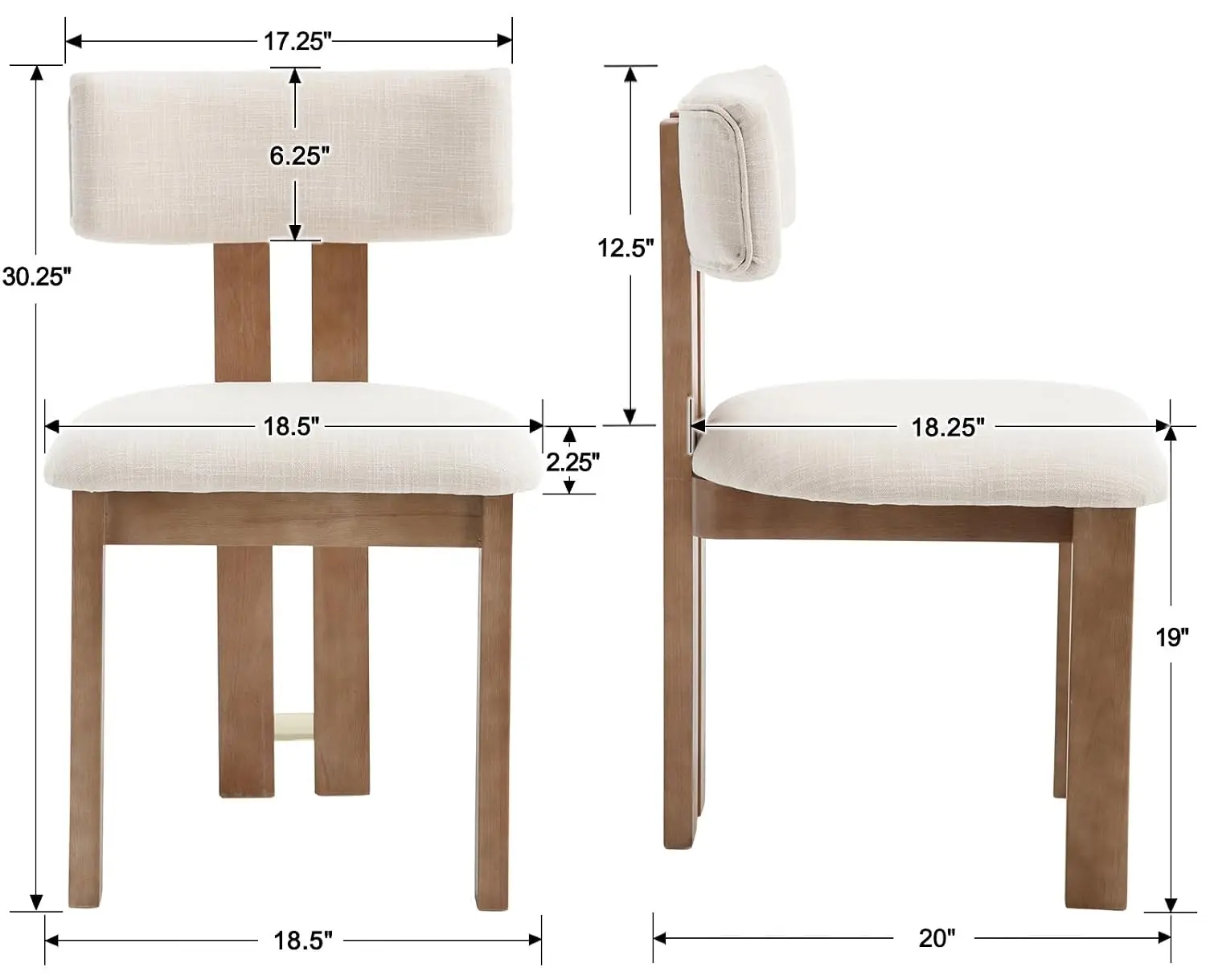Modern Farmhouse Linen Dining Chairs Set of 6, Upholstered Dining Room Kitchen Chairs with Natural Wood Frame and, Customized