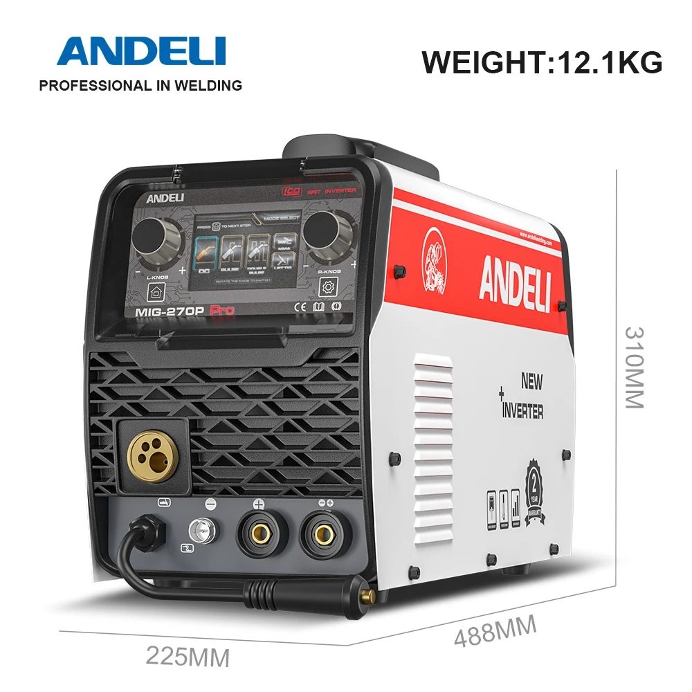 ANDELI 220V Aluminum Welding Machine MIG TIG MMA 3 in 1 IGBT Inverter Semi-automatic MIG Welder Gas Gasless Welding