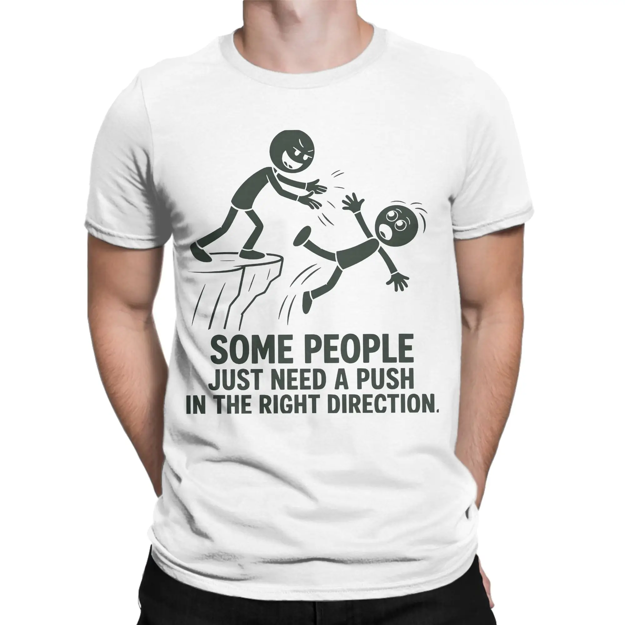 Some Individuals Simply Require a Bit of Encouragement  T-Shirt Men's  Y2K Cotton T Shirts Summer O Neck Tee Shirt Loose Clothes