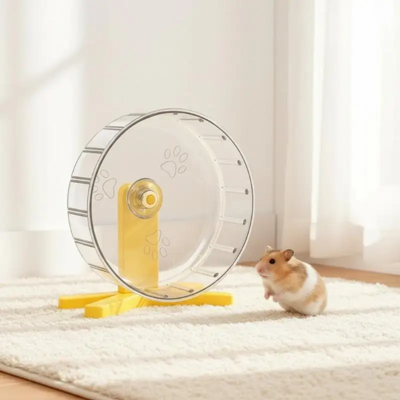 Hamster Transparent Running Wheel Quiet Exercise Toy Detachable Structure Easy to Clean for Small Rodent Pet Play Supply