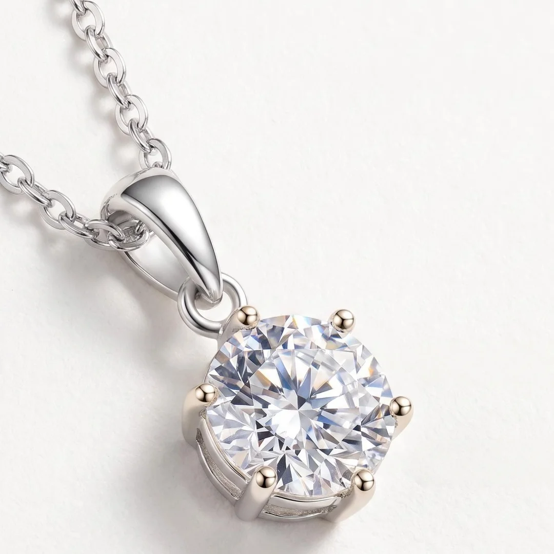 1-3CT D VVS1 Moissanite Necklace High Quality For Women Sparkling Classic Lab Diamon Pendant 925 Sterling Silver Wedding Jewelry 4