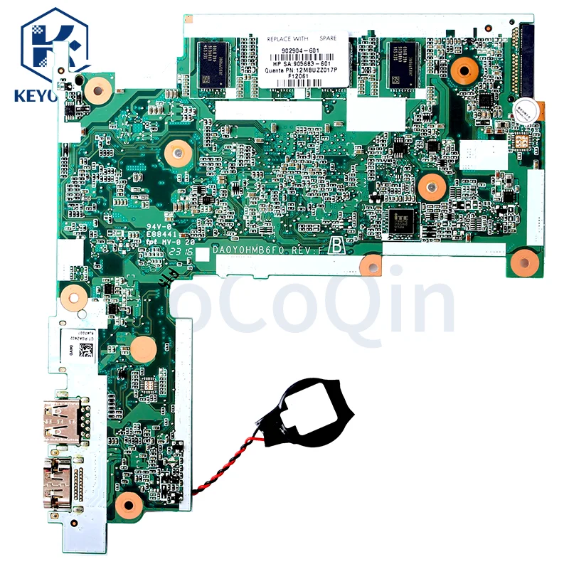

DA0Y0HMB6F0 For HP Stream 11-Y 11-R Notebook Mainboard N3050 N3060 With RAM 831524-601 902904-601 Laptop Motherboard Full Tested