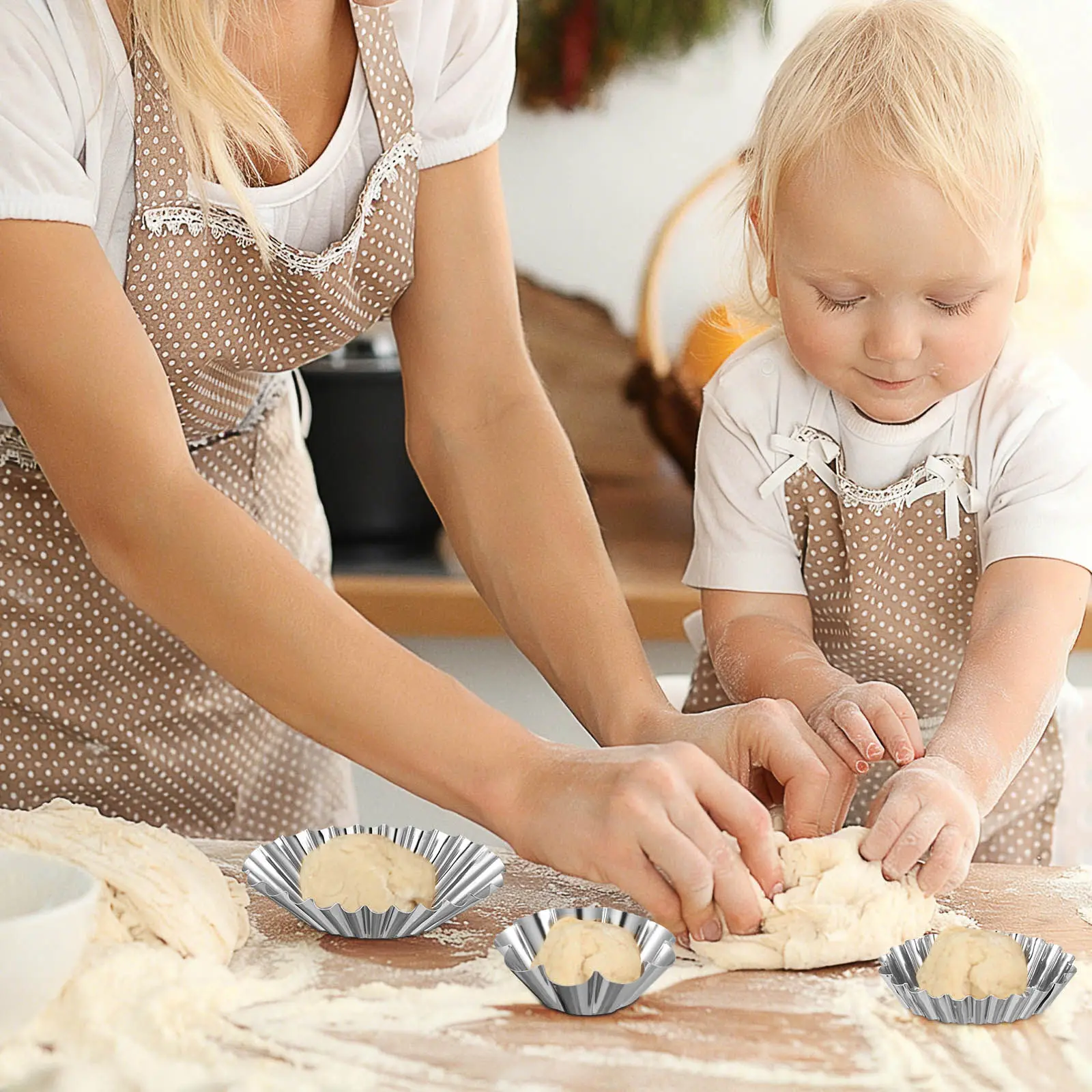 6 moldes para tartas de huevo de acero inoxidable de calidad alimentaria, moldes para hornear reutilizables resistentes al calor para tartas de huevo, pasteles, tartas de queso, cupcakes