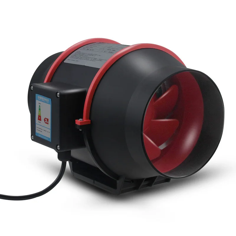 110V/220V 4 inches Household Circular Pipe Turbo Fan Black Supercharged Fan Kitchen Fume Bathroom Exhaust Ventilation