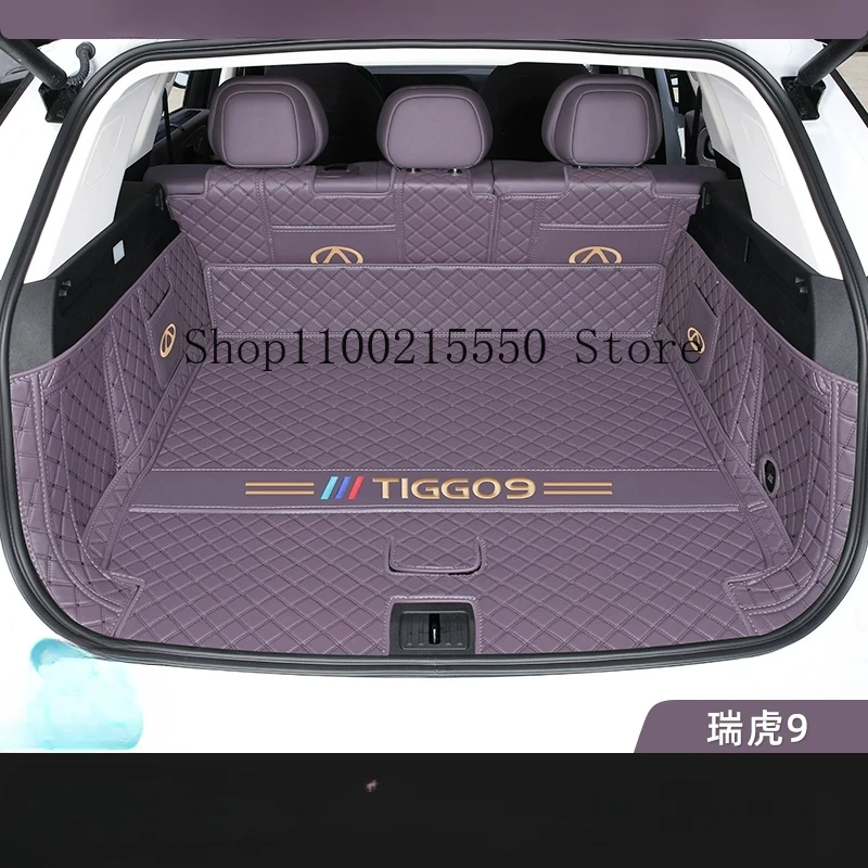 Car Rear Trunk Mats 2024-2025 For Chery Tiggo 9 CDM 5seat 7seat Waterproof Boot Carpet Storage Pads Covers Auto Accessories