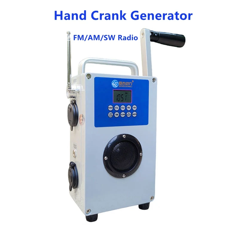 Multi-Function Hand Crank Generator FM/AM/SW Radio 30W Phone Power Bank High Power LargeCapacity 12V/5V Outdoor Manual Generator