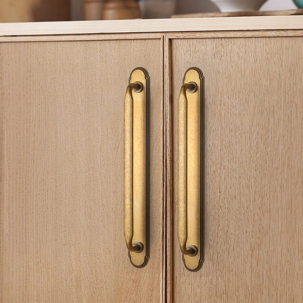 Goo-Ki-manija de gabinete de aleación de Zinc de Oro pulido con placa trasera, tiradores de cajón Vintage, armario, herrajes de cocina para el hogar Retro clásicos