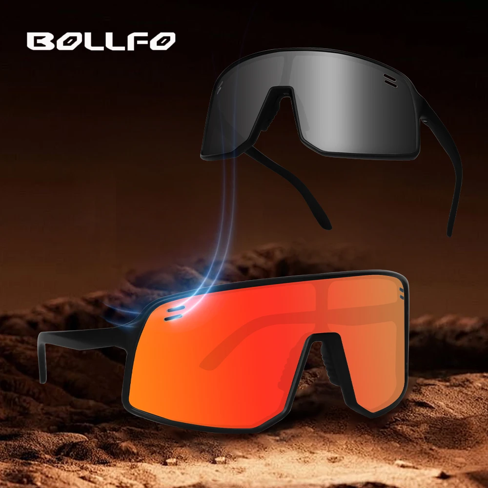 

BOLLFO Colorful Photochromic Polarized Riding Glasses UV400 Auto Darkening Windproof Cycling Fishing Running Hiking Goggles
