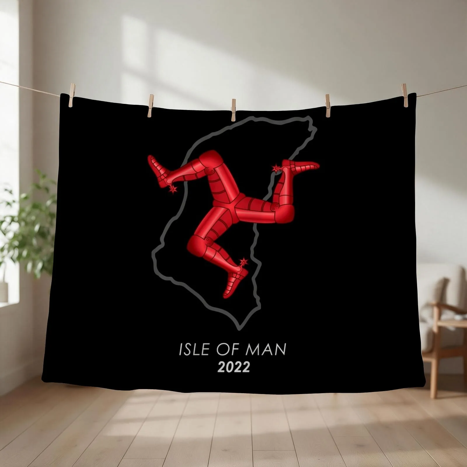 Isle of Man 2022 Throw Blanket Thins Bed linens Cute Plaid Polar Blankets
