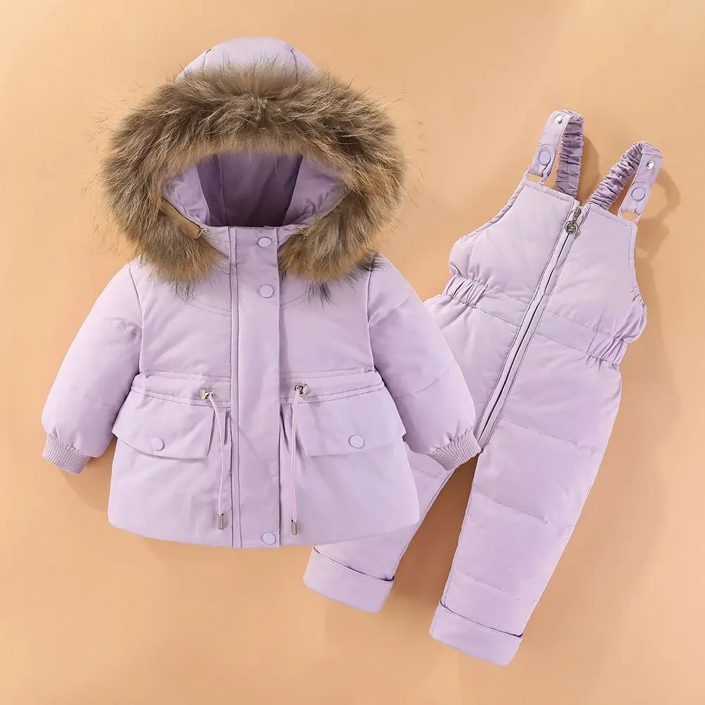 

Baby Girls Down Jacket Set Children's Infant Winter Coat Set New Two-piece Boys and Girls 1-2-3 Years Old Cute Warm