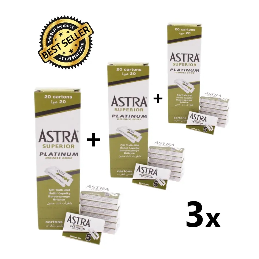 

300pcs 100x3 Packs Astra Superior Razor Blade Platinum Double - Edged Safety Shaving Razor Blade - Fast Shipping Save Money