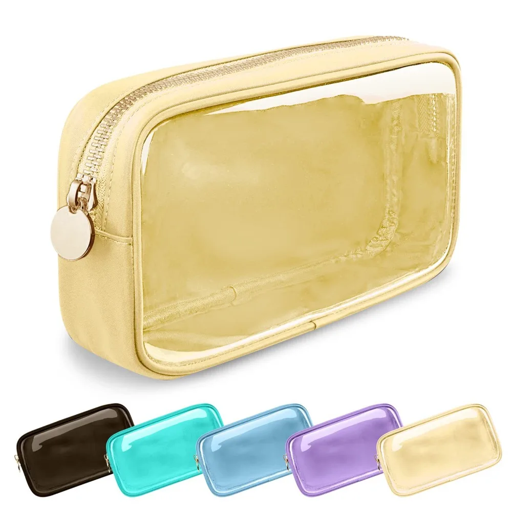 New Pvc Cosmetic Bag Transparent Large Capacity Makeup Bag Storage Shell Toiletry Bag Travel