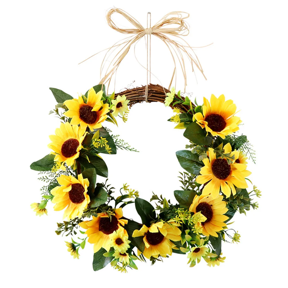 

Simulation Flower Wall Hanging Garland Yellow Sunflower Silk Decoration Wedding Party Door Wall Hanging Showcase