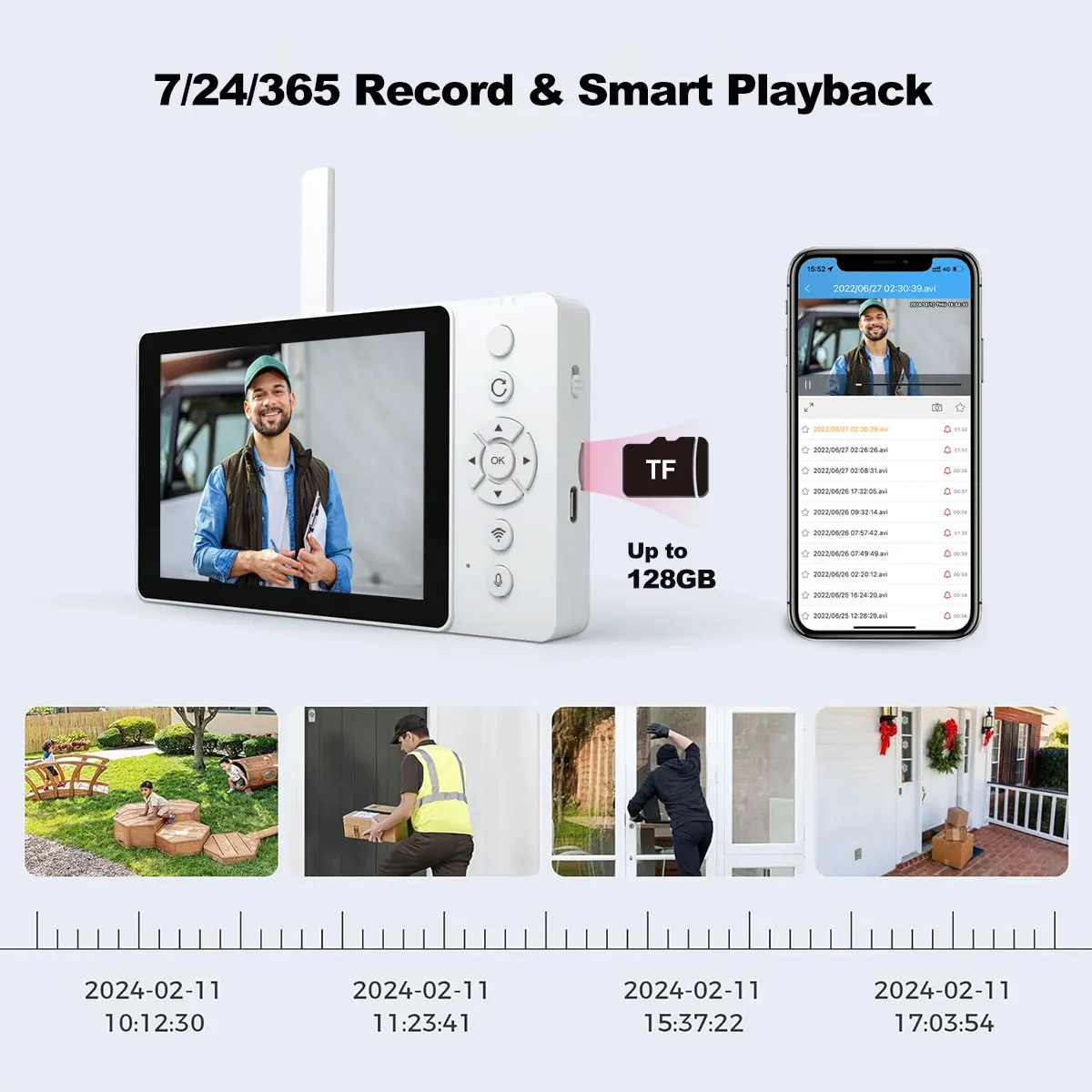 Srihome SH054 5Inch Screen 4MP 1440p Wireless WIFI Doorbell Kit With IP Camera Video Door Phone Visual Door Viewer Camera