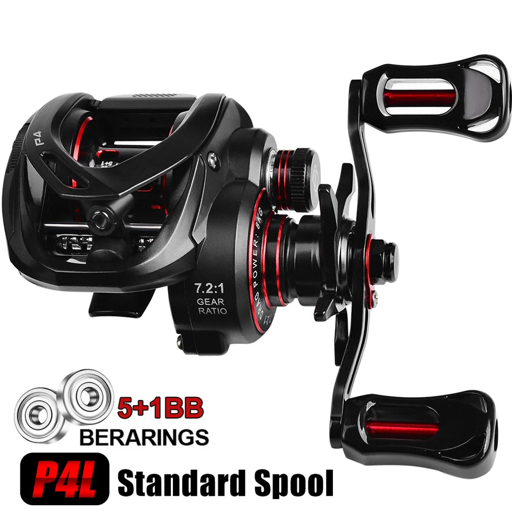 Baitcasting Reels 8kg MAX Drag Metal Casting Spinner Fishing Wheel  7.2:1 Gear Ratio With Unloading Alarm 5+1BB Fishing Parts