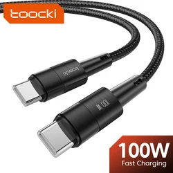 Toocki 100W USB C To USB C Cable Type C To Type C Fast Charging Charge Charger PD Cable Cord for Xiaomi POCO f4 Oneplus Macbook