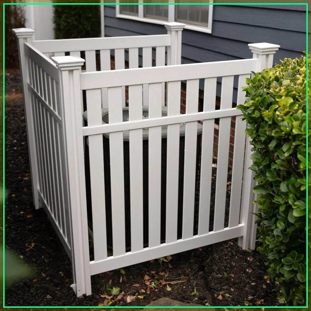 

48.5in H x 43.4in W Vinyl Privacy Screen Panel, 3-Pack No Dig Fence for AC Unit, Trash Can, Outdoor