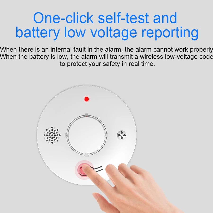 WiFi Zigbee 433MHz Photoelectric Smoke Alarm High Sensitivity Fire Alarm Home Security System Firefighters For Bedroom, Kitchen