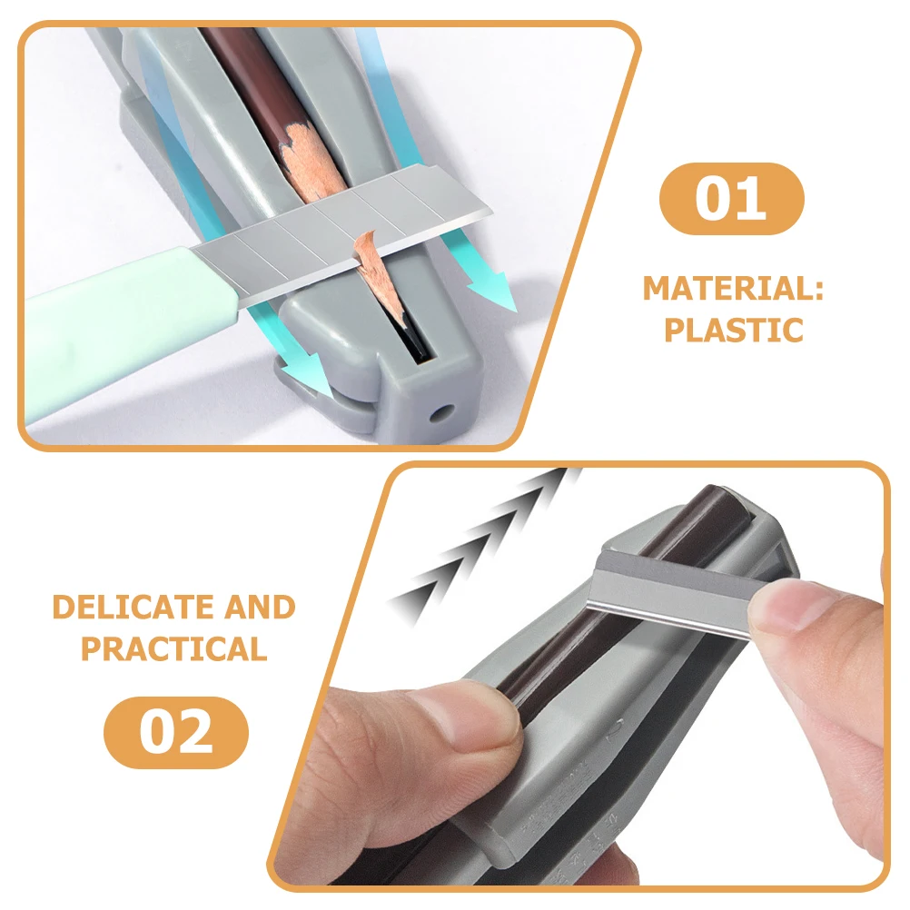 3 個の眉毛鉛筆削りカモノハシメイクアップリップペンシル削り補助ツールプラスチック耐久性のある角度精度スムーズな書き込み