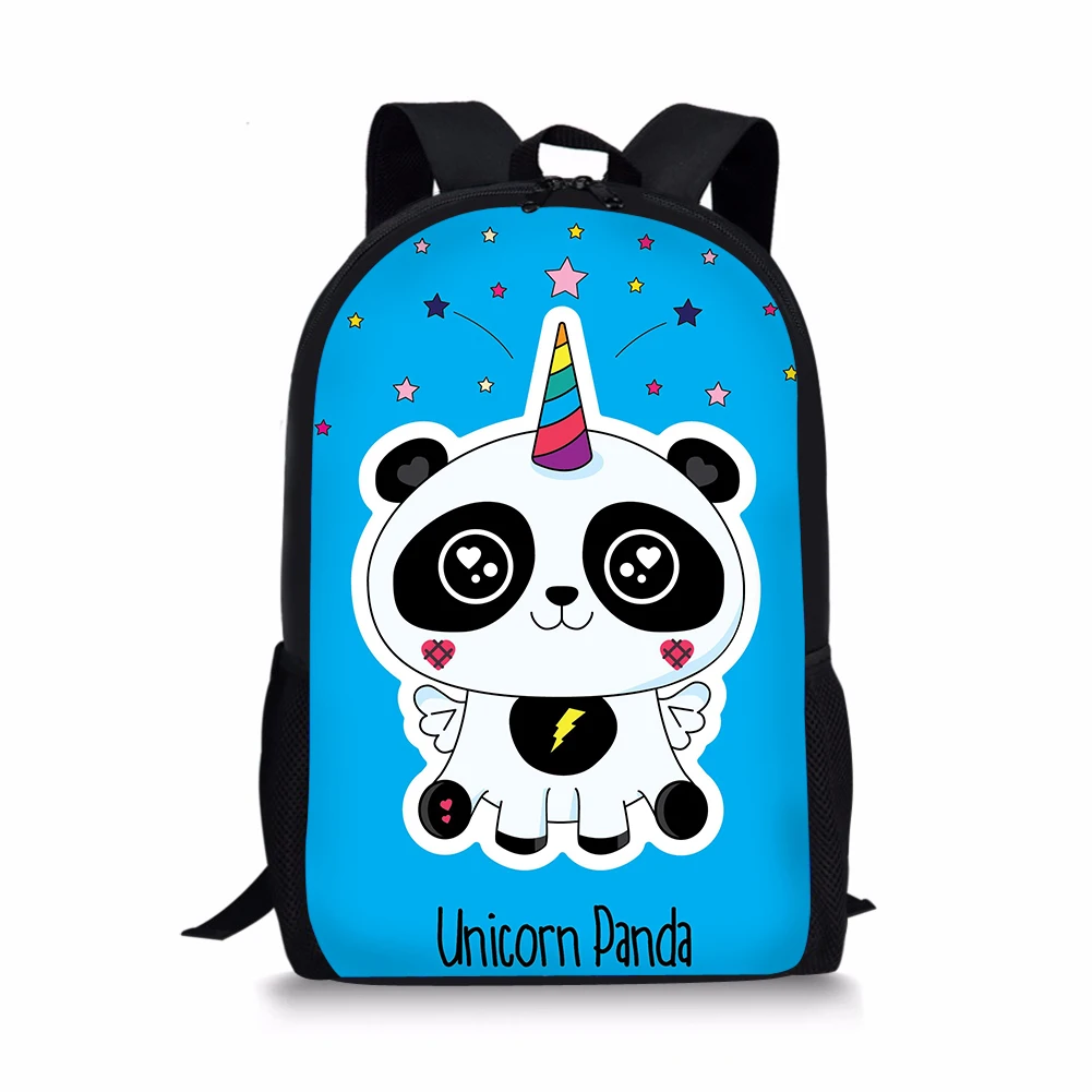 

Panda Unicorn Pattern Children's Backpack Students School Bag Cartoon Animal Prints Teenager Girls Boys Bookbag Large Capacity