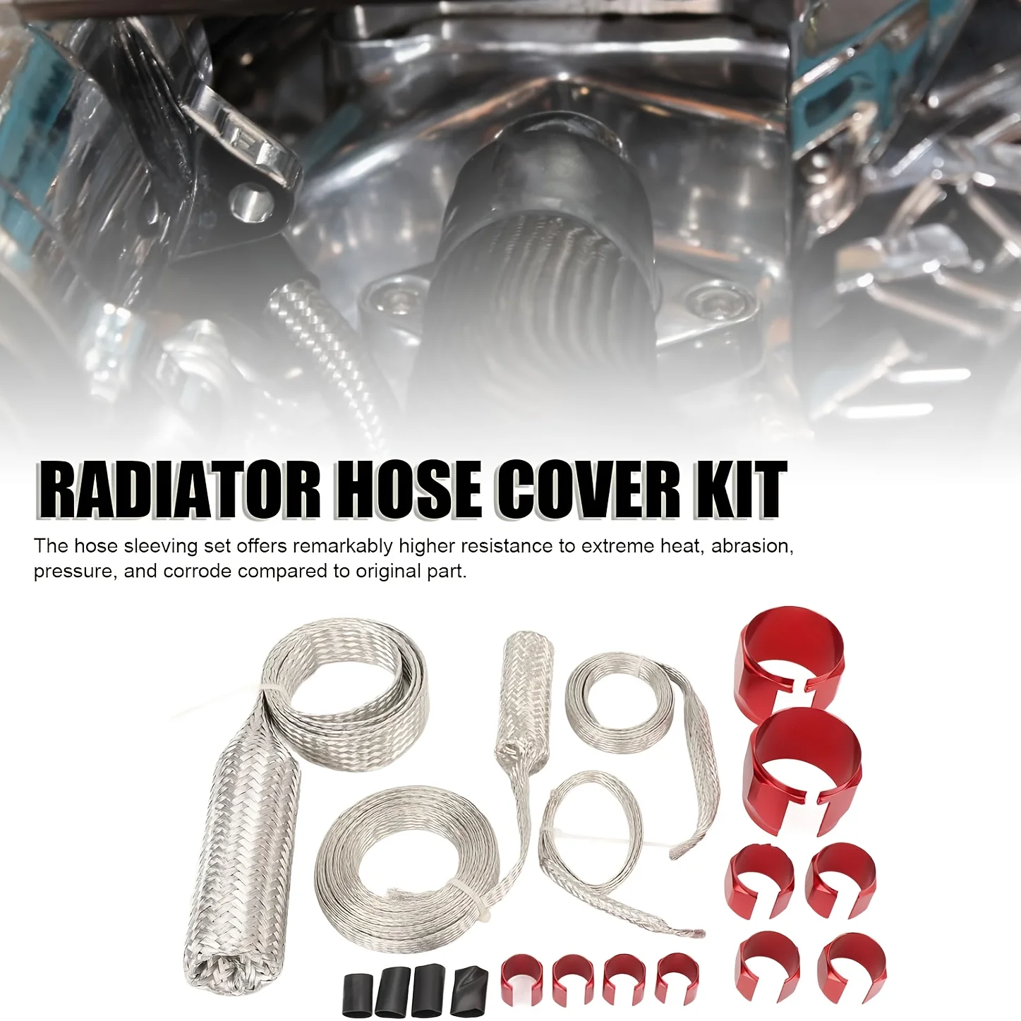 

Universal Radiator Hose Sleeving Steel Braided Hose Cover Kit Engine Dress Up Kit Stainless Steel Radiator/Vacuum/Fuel/Oil Line Hose