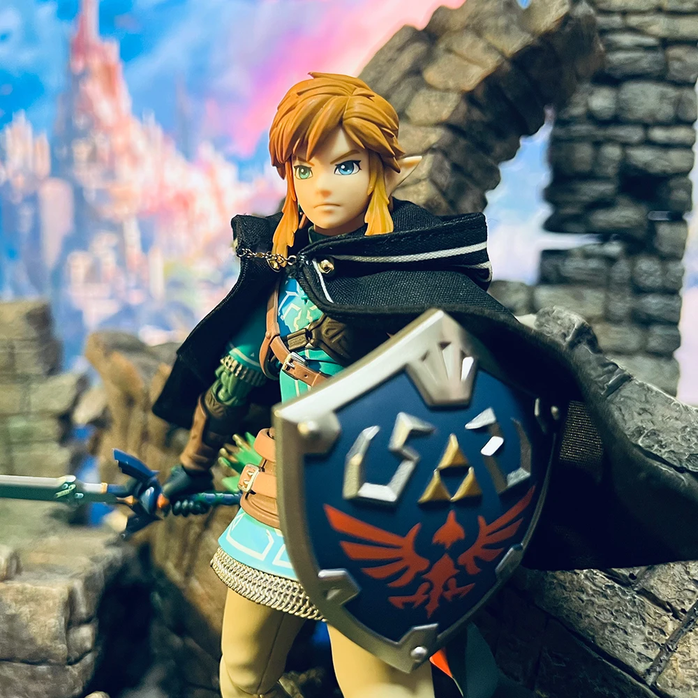 A lenda de zelda figma anime feito à mão link sob medida lágrimas do reino manto construído em fio de ferro é adequado para brinquedos 1/12