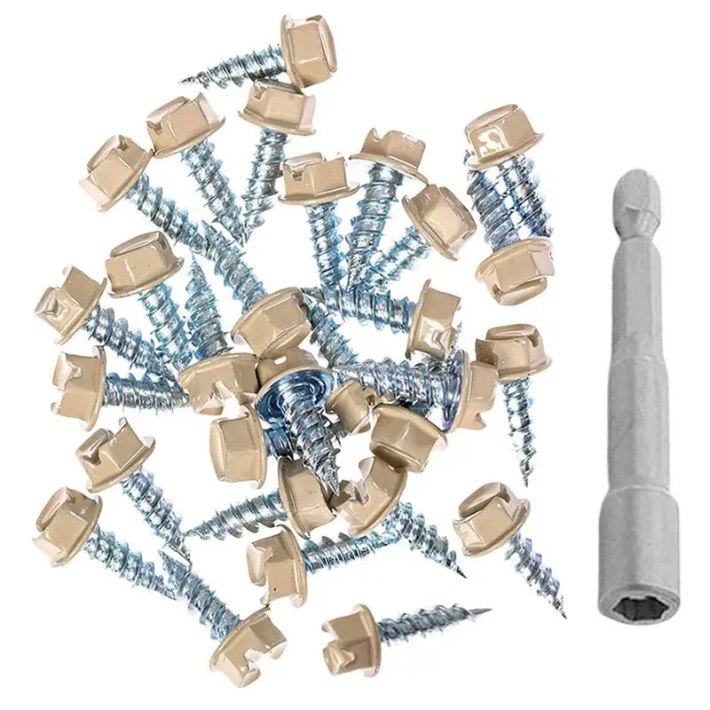 Downspout Screws 100 Pieces Tapping Screws Metal Sheet Fasteners Tough Gutter Guard Accessories For Secure Assembling To Wood