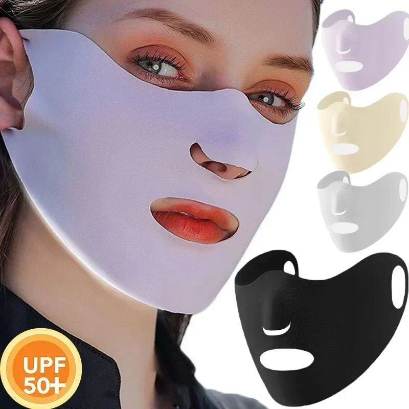 Outdoor Sport Sunscreen Mask Women Traceless Mask Ice Silk Anti-UV 400 Facemask Summer Cycling Sun Protection Breathable Thin image 3