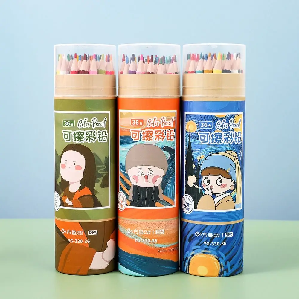 

1 Set 12/18/24/36/48 Colors Painting Pencil Set with Eraser Colored Pencils Stationery Pencil Professional Sketching