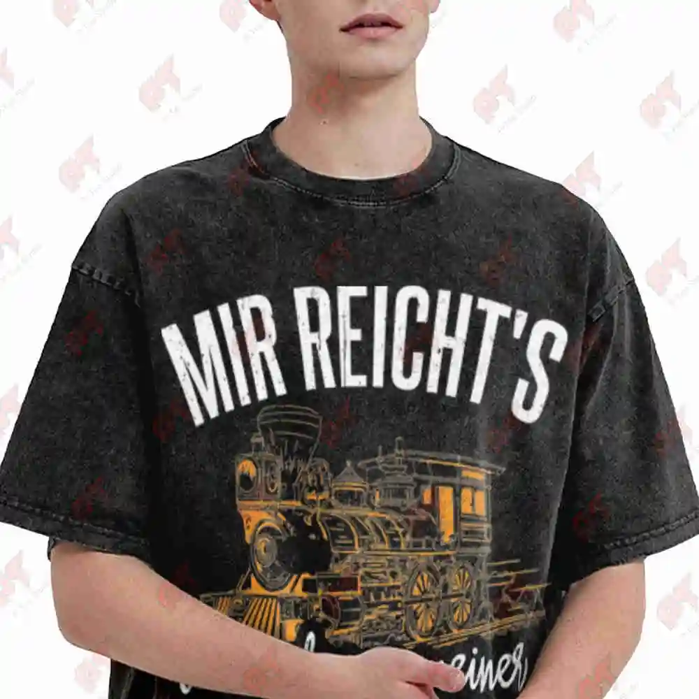 Railway Model Building Vintage Washed Tee Pure Cotton T-Shirt