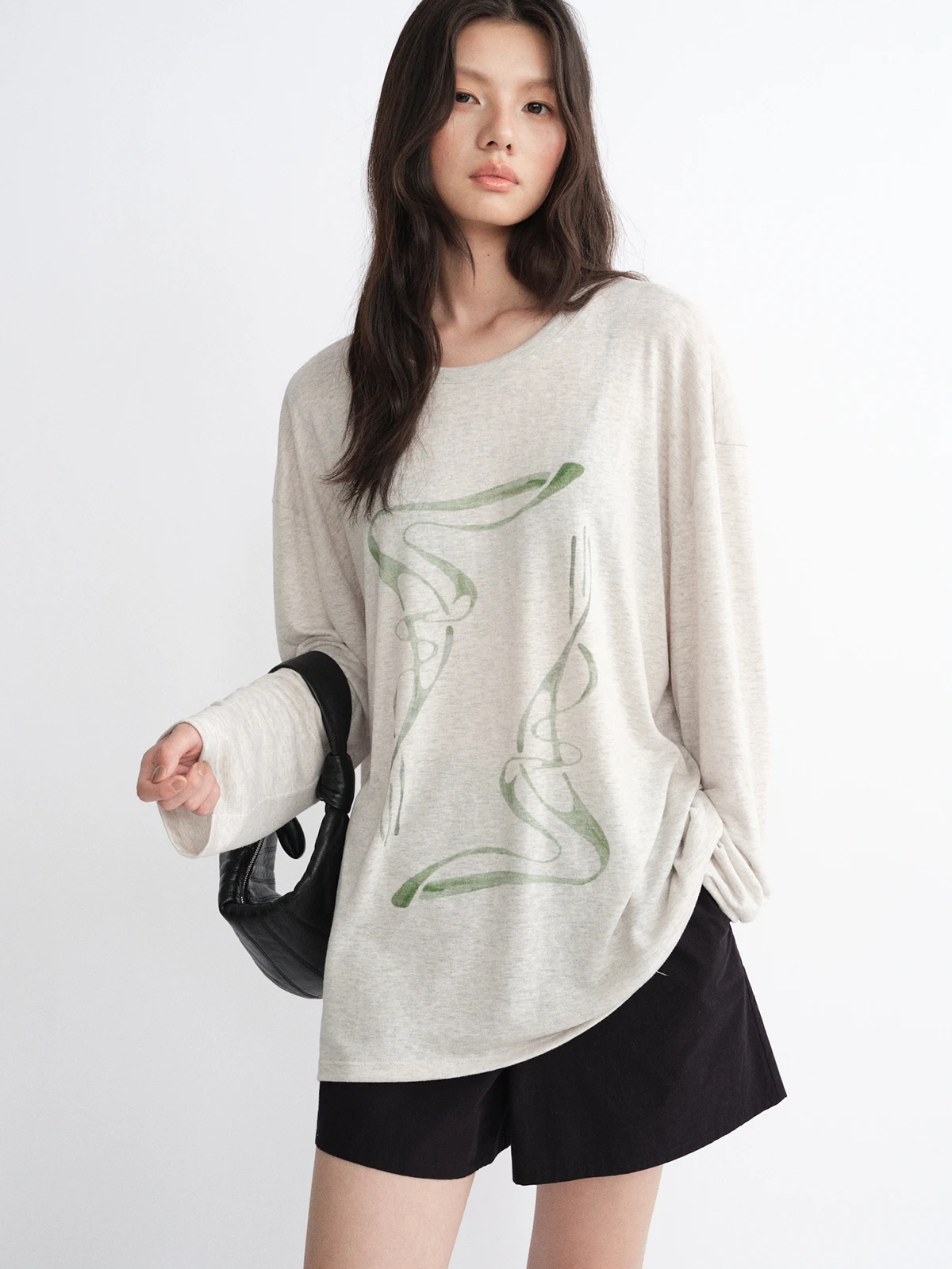 

Fsyskins Long Sve T-irt Summer Casual Loose Fit Sun Protection Printed Snowflake Transparent Lyocell Fiber Ladies Tee