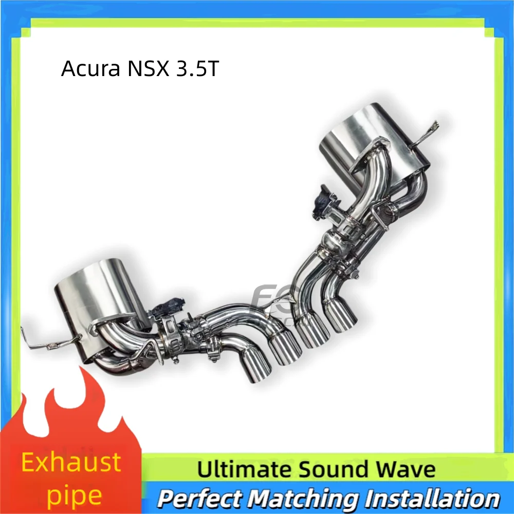 

Высокопроизводительный глушитель выхлопной трубы Cat-back для Acura NSX 3.5T 2016-2022, нержавеющая сталь с клапаном, выхлопная труба