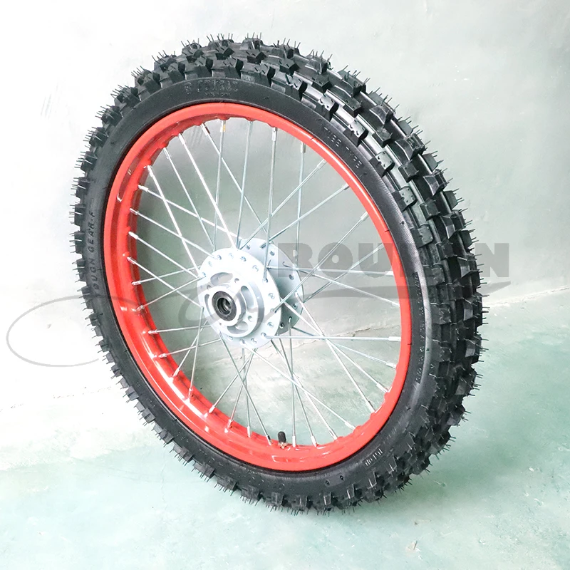 

High race cross-country motorcycle accessories Apollo 70/100-17 90/100-14 inch tires with wheels.