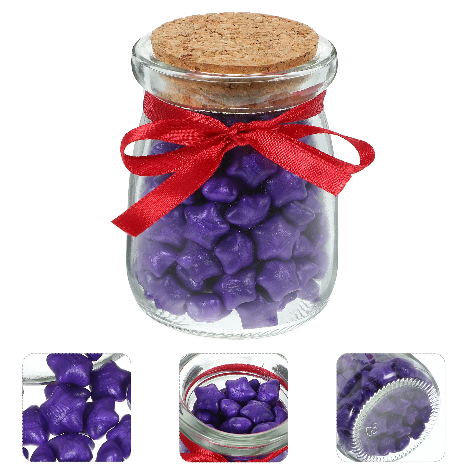 120 Pcs/Bottle Glossy Wax Beads StarS Tamp Sealing Lucky Purple Stamp Envelop Shape Retro