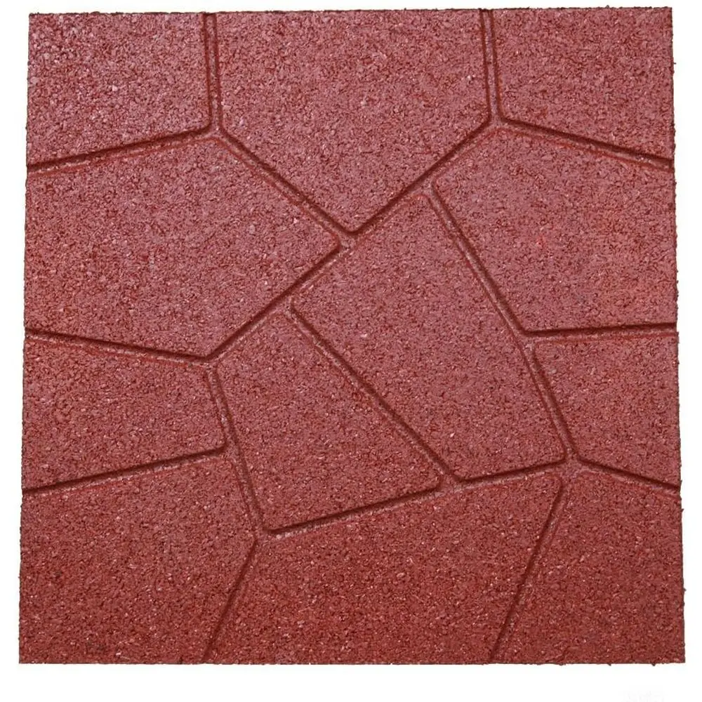 

Резиновые садовые плитки 16x16 дюймов, двусторонние, для патио, красные, для безопасных дорожек (6 штук в упаковке)