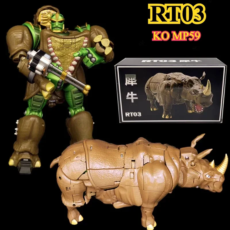 Dalam stok transformasi RT03 RT-03 Ramhorn Beast Wars KO MP59 figur aksi mainan Robot hadiah