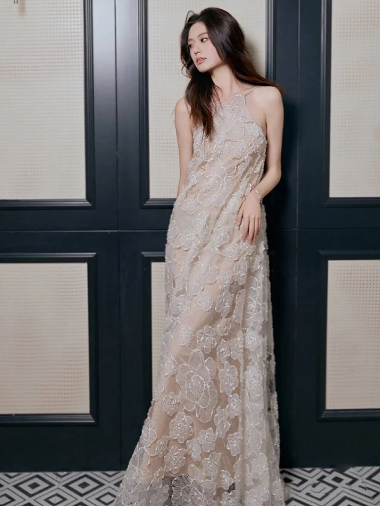 

Bridal Morning Robe Lace Backless Dress Sweet Style mid Waist Puffy Skirt for Engagement And Wedding Dresses