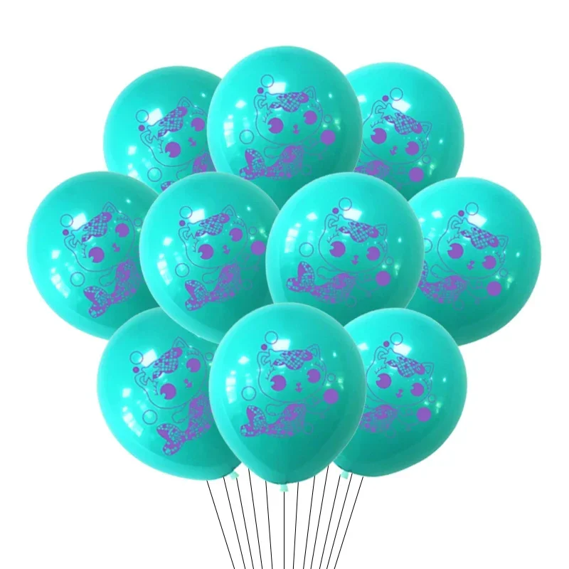 10/15 Stück 12 Zoll Cartoon Gabby Dollhouse Katzen-Print Latex-Ballons Konfetti-Globos Geburtstagsparty Babyparty Deko Helium