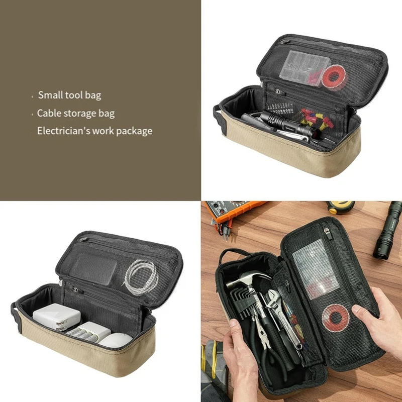 Heavy Duty Small Tool Bag Pouch Portable Utility Organizer Case Perfect for EDC, Motorcycle, Road Bike, Electricians-A07G view 4