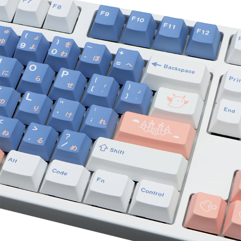 Azul rosa keycaps 129 chaves dreamland keycaps tintura sub personalizado japonês keycaps para cherry mx switch teclados mecânicos