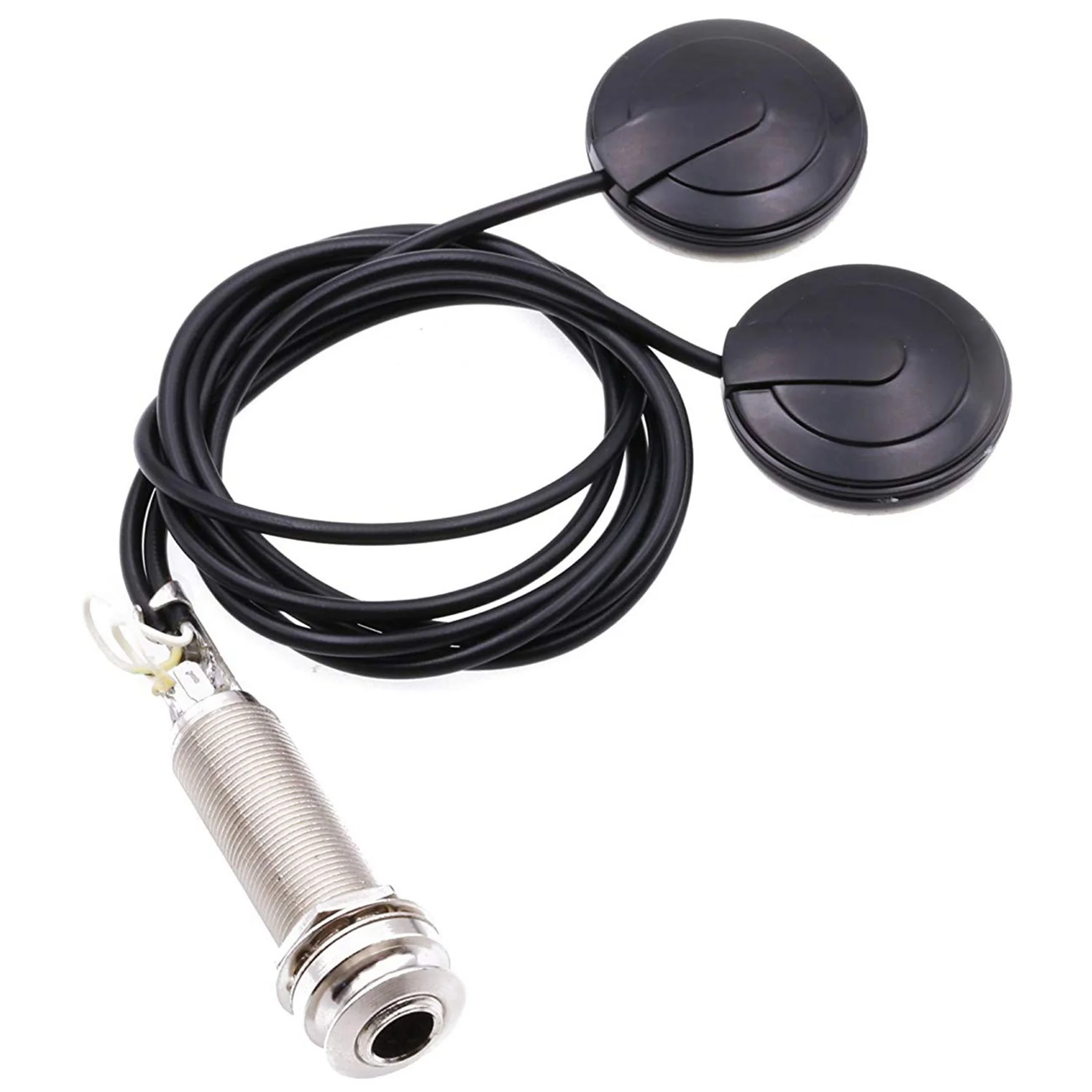 A74K-Pickup Piezo Transducer Jack For Guitar Violin Mandolin & 21-INCHES Wire Length 1/4 Inch Output Jack 2 In 1 Piezo Pickup